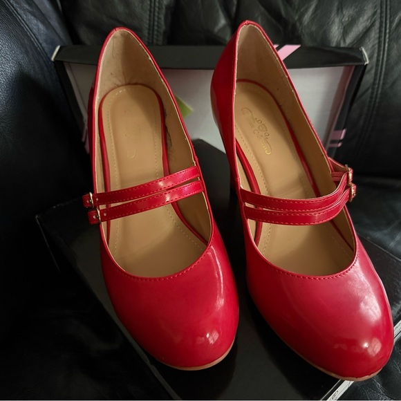Red Mary Jane Heels - Picture 2 of 5